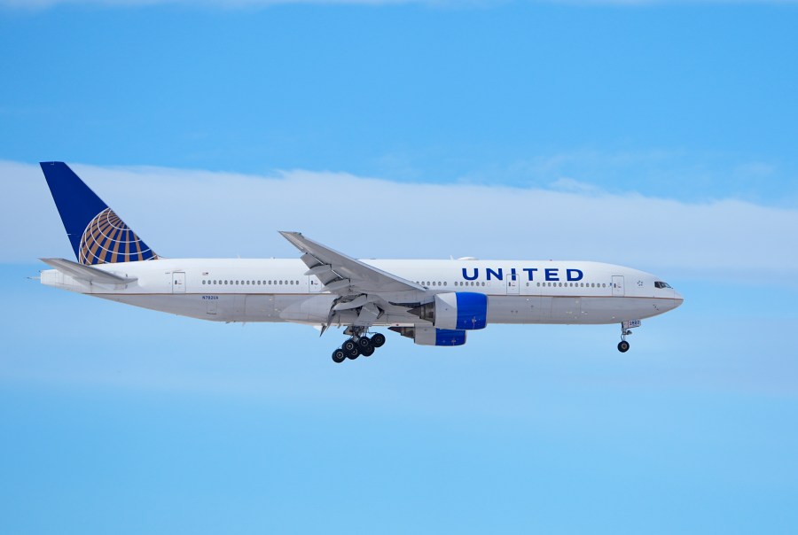 A United Airlines jetliner heads in for a landing at Denver International Airport after a winter storm swept through the region Tuesday, Jan. 16, 2024, in Denver. Forecasters predict that the frigid weather will persist until midweek in the intermountain West. (AP Photo/David Zalubowski)