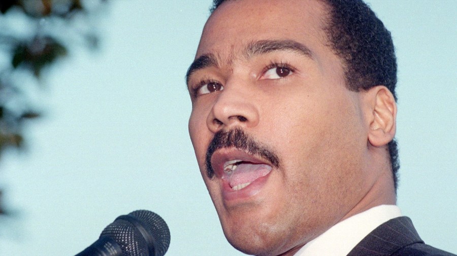 FILE - Dexter King, son of the the late Dr. Martin Luther King Jr., speaks at a news conference in Atlanta, Ga., Dec. 28, 1994. The King Center in Atlanta said the 62-year-old son of the civil rights leader died Monday, Jan. 22, 2024 at his California home after battling prostate cancer.