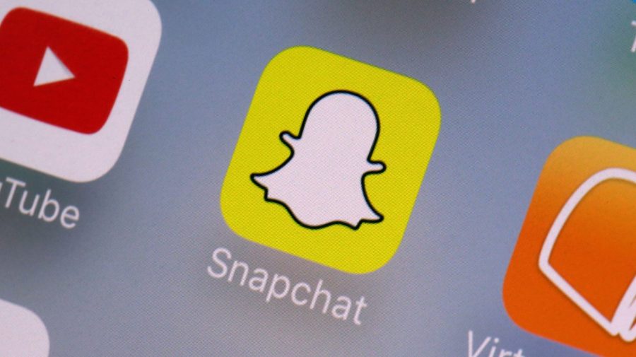 The Snapchat app is seen on a mobile device.