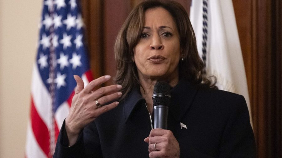 Vice President Harris is seen speaking during an event.