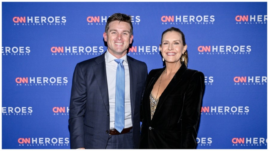 Phil Mattingly, left, and Poppy Harlow attend CNN Heroes: An All-Star Tribute at the American Museum of Natural History on Sunday, Dec. 10, 2023, in New York. (Photo by Evan Agostini/Invision/AP)