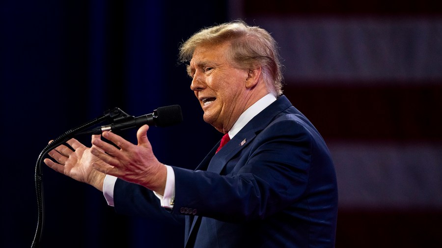 Former President Trump speaks during the Conservative Political Action Conference.