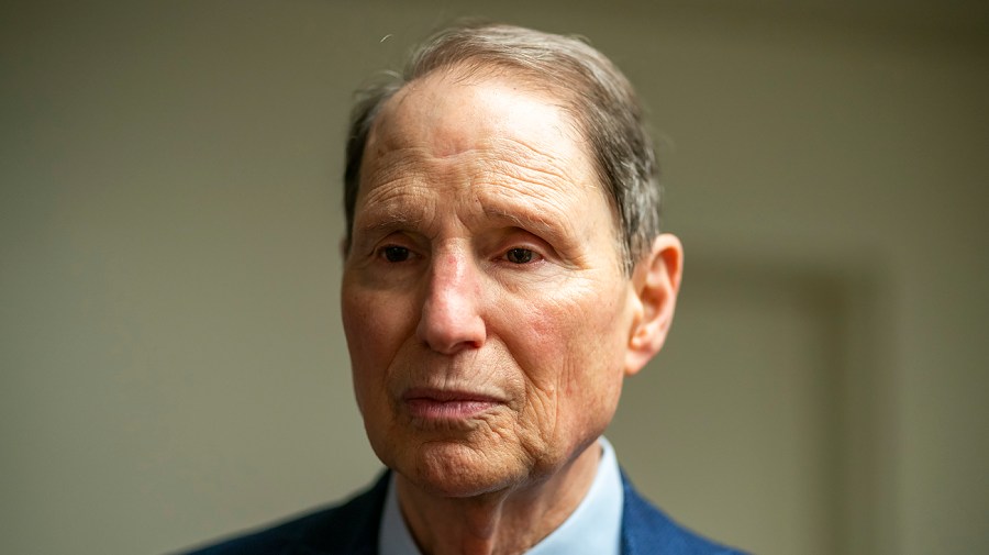 Senator Ron Wyden arrives at the Capitol.