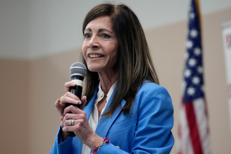 FILE - New Jersey first lady Tammy Murphy speaks to delegates in Paramus, N.J., Monday, March 4, 2024. Murphy has suspended her U.S. Senate campaign to replace Sen. Robert Menendez, D-N.J., as he faces federal corruption charges. Murphy announced her decision in a video posted to her social media on Sunday, March. Her decision to drop out likely clears the way for U.S. Rep. Andy Kim in the Democratic primary on June 4. (AP Photo/Seth Wenig)