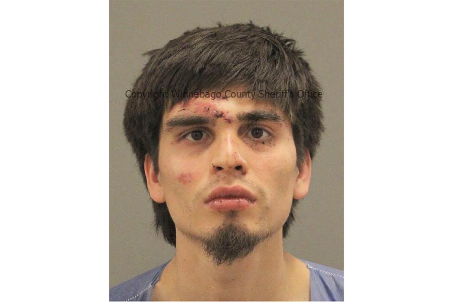 This photo provided by Winnebago County, Ill., Sheriff's Office shows Christian Ivan Soto. Soto, 22, of Rockford, Ill., who was charged Thursday, March 28, 2024, with first-degree murder in a stabbing rampage that killed four people in northern Illinois, Winnebago County State’s Attorney J. Hanley said. (Winnebago County Sheriff's Office via AP)