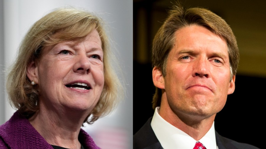 Tammy Baldwin and Eric Hovde are seen side-by-side in this composite image.