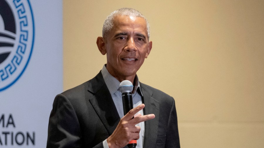 Former President Obama speaks to the members of the Obama Foundation's leadership program.