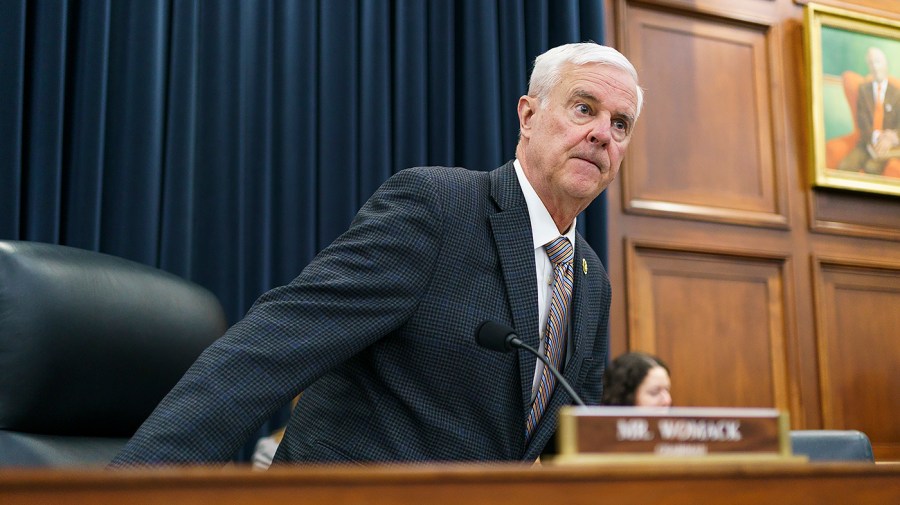 Representative Steve Womack is seen at a hearing.