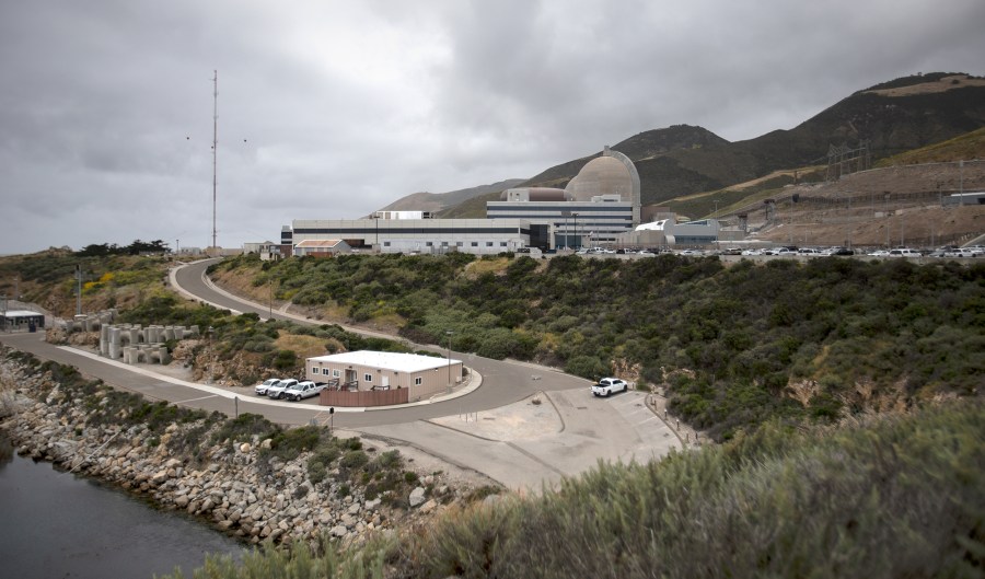 FILE - The Diablo Canyon Nuclear Power Plant is seen on June 1, 2023, in Avila Beach, Calif. An environmental group has filed a lawsuit against the U.S. Energy Department challenging its award of over $1 billion to help keep California's last nuclear power plant running beyond a planned closure by 2025. The lawsuit filed by Friends of the Earth in U.S. District Court opens the latest battlefront in the fight over the future of Diablo Canyon's twin reactors. (Laura Dickinson/The Tribune via AP, File)