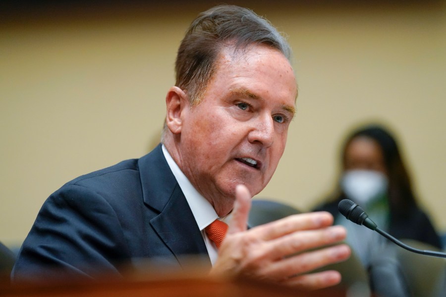 FILE - Rep. Brian Higgins, D-N.Y., speaks during a House Committee on Oversight hearing on Capitol Hill in Washington, on June 8, 2022. House Republicans' majority could tighten by another vote after Tuesday's special congressional election in Buffalo – at least, temporarily. Voters are choosing a replacement for Higgins, a longtime House member who cited the "slow and frustrating" pace of Congress before resigning in February. (AP Photo/Andrew Harnik, Pool, File)