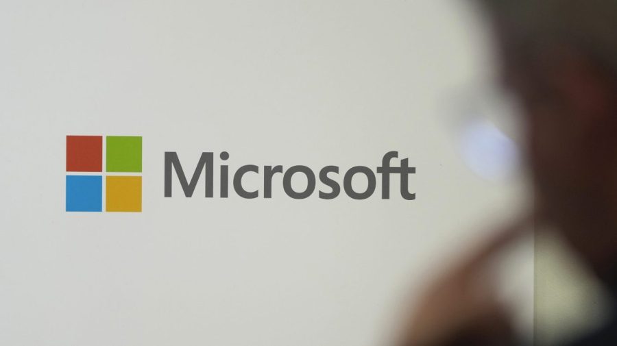 A logo of Microsoft is displayed.