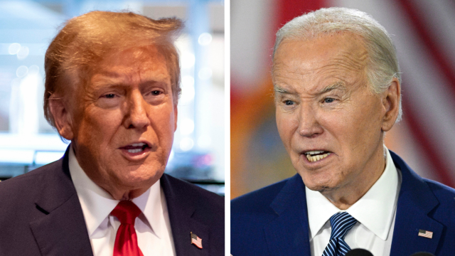 Former President Trump (left) and President Biden (right)