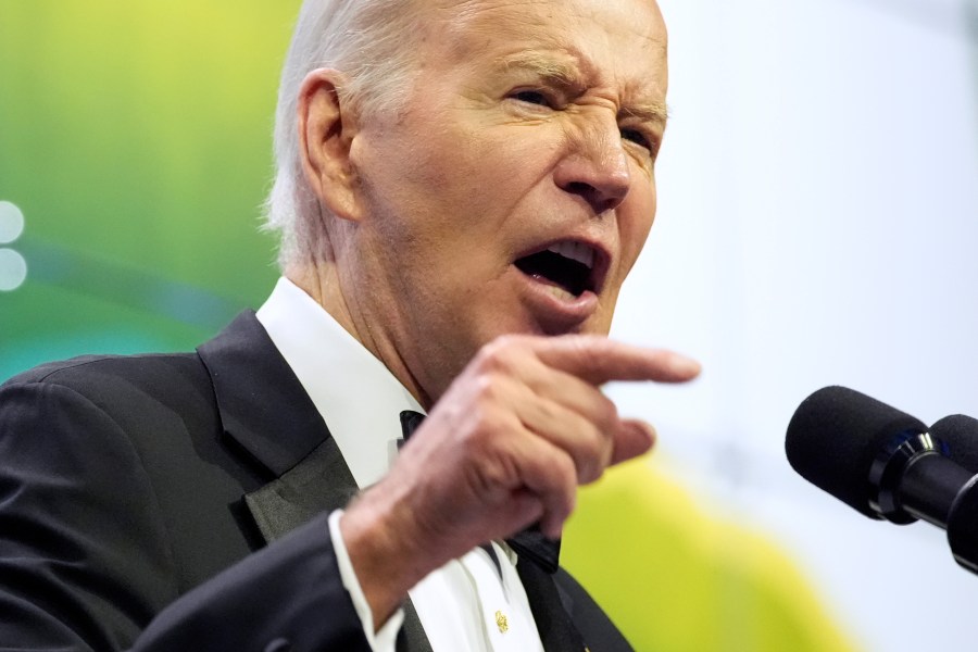 President Joe Biden speaks at the Asian Pacific American Institute for Congressional Studies' 30th annual gala, Tuesday, May 14, 2024, in Washington. (AP Photo/Alex Brandon)