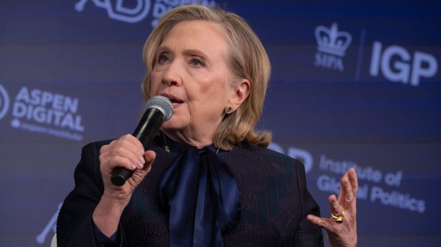 Former Secretary of State Hillary Clinton speaks at an event.