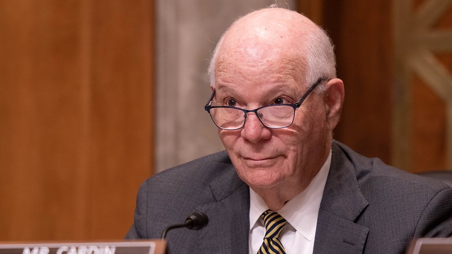 Senate Foreign Relations Committee Chair Ben Cardin is seen at a congressional hearing.