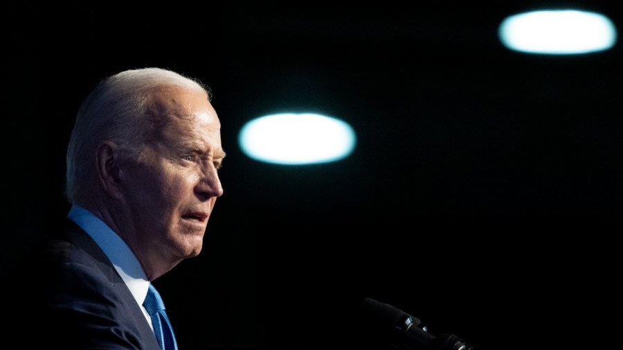 President Joe Biden speaks at a dinner for the Detroit chapter of the NAACP, Sunday, May 19, 2024, in Detroit.