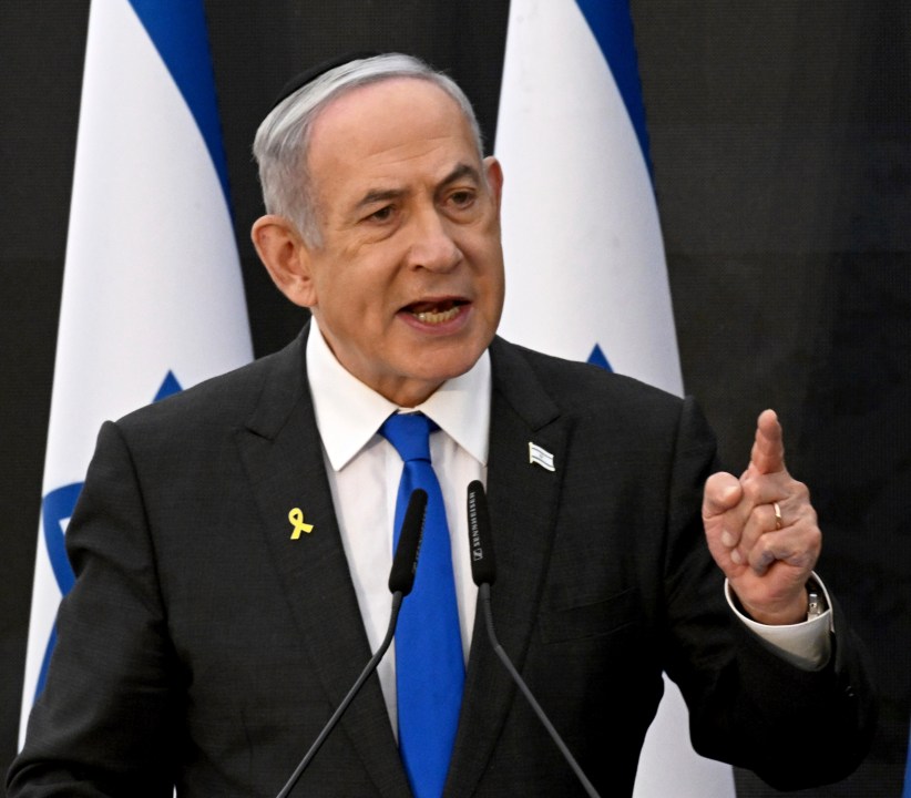 FILE - Israeli Prime Minister Benjamin Netanyahu speaks at a ceremony for the 'Remembrance Day for the Fallen of Israel's Wars and Victims of Terrorism' at Yad LeBanim in Jerusalem, Israel, Sunday, May 12, 2024. The cease-fire proposal announced by President Joe Biden has placed Prime Minister Netanyahu at a crossroads, with either path likely to shape the legacy of Israel’s longest-serving and deeply divisive leader. (Debbie Hill/Pool Photo via AP, File)