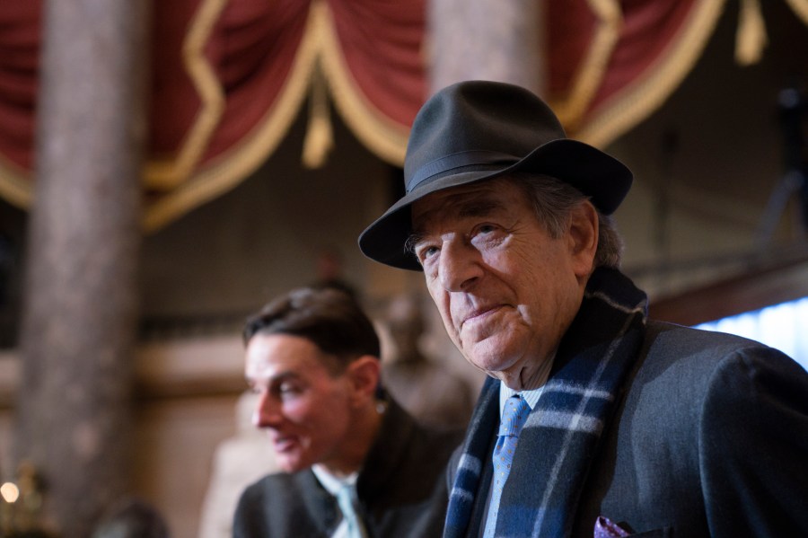 FILE - Paul Pelosi attends a portrait unveiling ceremony for his wife, Speaker of the House Nancy Pelosi, D-Calif., in Statuary Hall at the Capitol, Dec.14, 2022, in Washington. David DePape, who bludgeoned Nancy Pelosi’s husband with a hammer and was sentenced to 30 years in federal court, was also convicted Friday, June 21, 2024, of aggravated kidnapping by a state court which could put him behind bars for life. (AP Photo/J. Scott Applewhite, File)