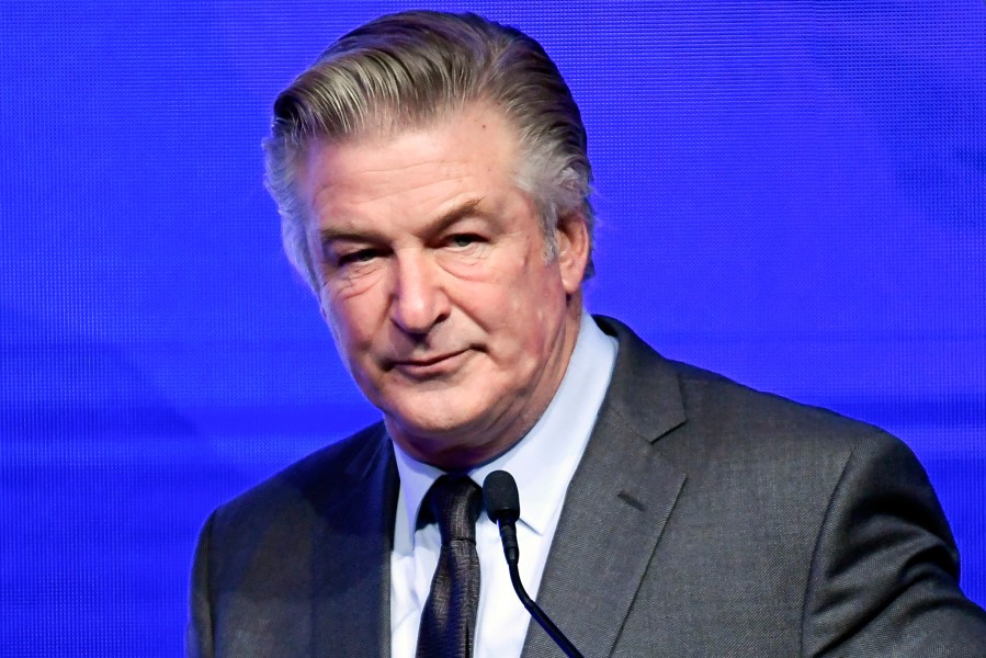 FILE - Alec Baldwin emcees the Robert F. Kennedy Human Rights Ripple of Hope Award Gala at New York Hilton Midtown on Dec. 9, 2021, in New York. A court ruling Friday, June 28, 2024, put an involuntary manslaughter case against Baldwin on track for trial in early July as a judge denied a request to dismiss the case on complaints that key evidence was damaged by the FBI during forensic testing. (Photo by Evan Agostini/Invision/AP, File)