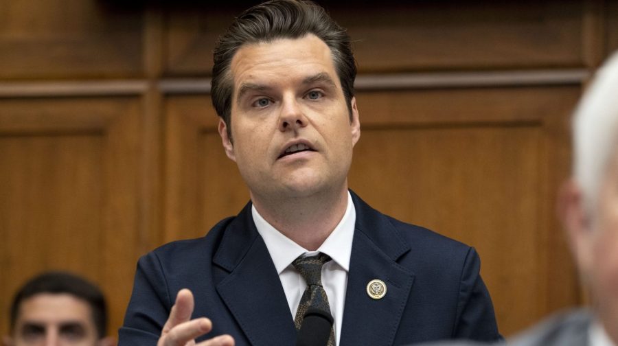 Representative Matt Gaetz speaks during a congressional hearing.