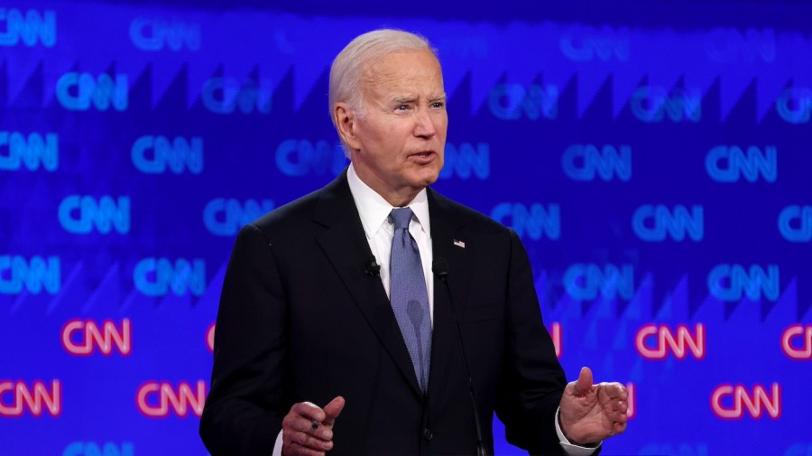 President Biden delivers remarks during the CNN Presidential Debate.