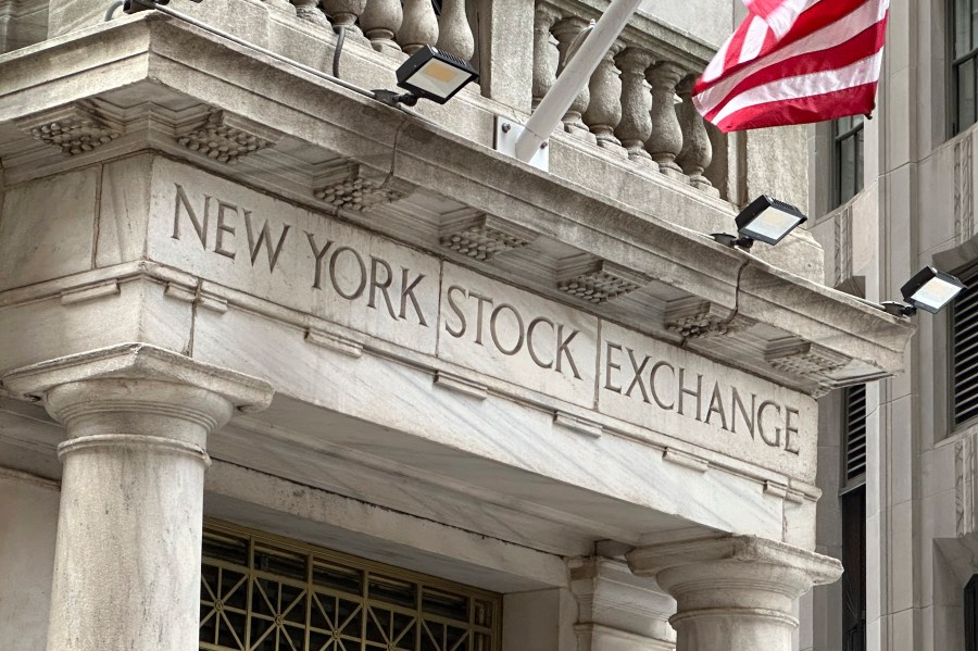 FILE - An entrance to the New York Stock Exchange is shown on June 26, 2024, in New York. (AP Photo/Peter Morgan, File)