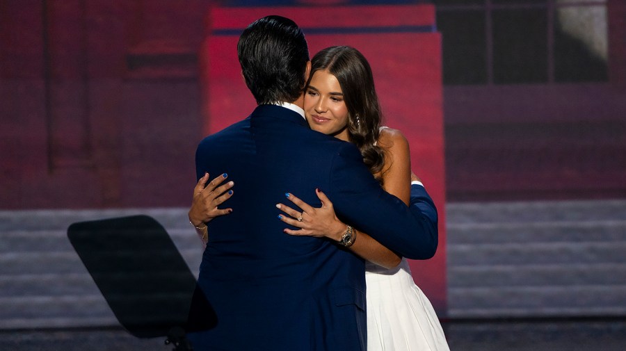 Don Trump Jr. hugs her daughter Kai Madison Trump