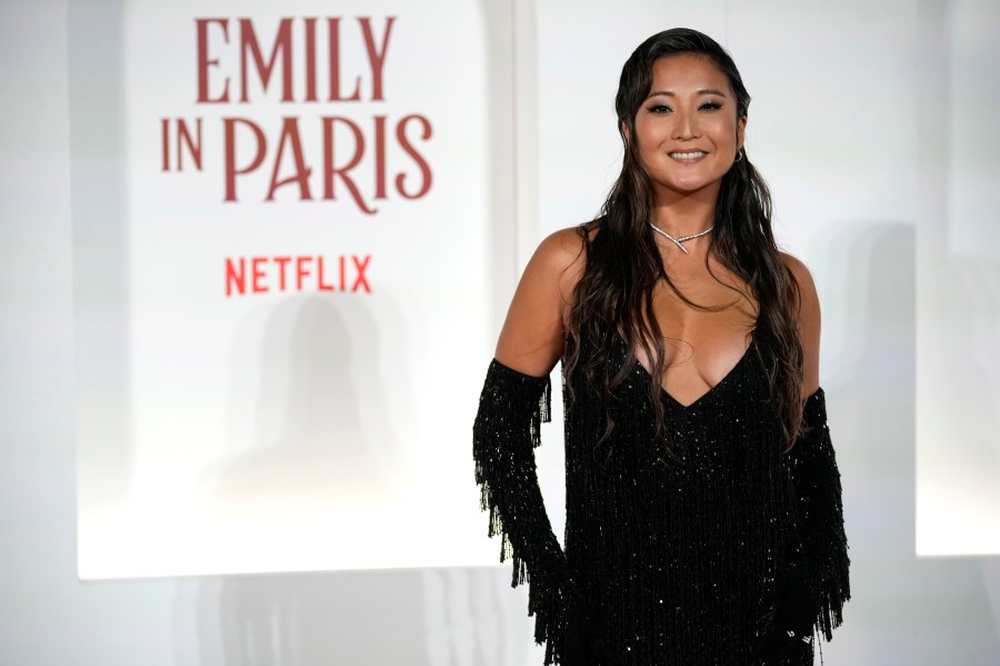 Actress Ashley Park arrives at the premiere of "Emily in Paris", in Rome, Tuesday, Sept. 10, 2024. (AP Photo/Andrew Medichini)