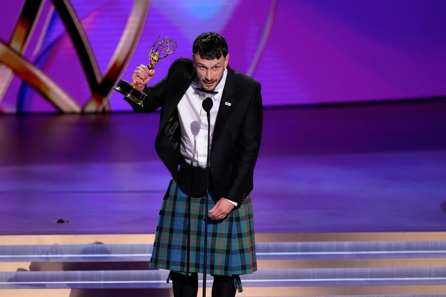 Richard Gadd accepts the award for outstanding lead actor in a limited or anthology series or movie for "Baby Reindeer" during the 76th Primetime Emmy Awards on Sunday, Sept. 15, 2024, at the Peacock Theater in Los Angeles. (AP Photo/Chris Pizzello)