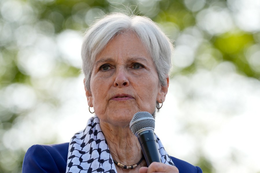 Green Party presidential candidate Jill Stein speaks during a rally at Union Park during the Democratic National Convention Wednesday, Aug. 21, 2024, in Chicago. (AP Photo/Alex Brandon)