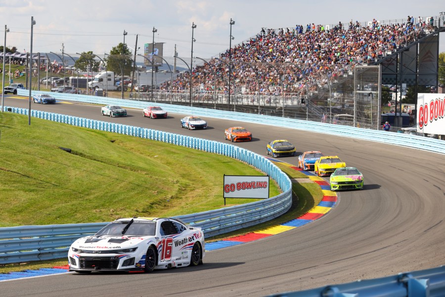 Shan Van Gisbergen (16) competes during a NASCAR Cup Series auto race, Sunday, Sept. 15, 2024, in Watkins Glen, N.Y. (AP Photo/Lauren Petracca)