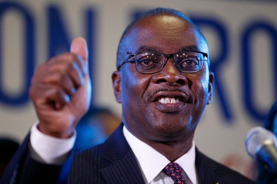 FILE - Incumbent Buffalo Mayor Byron Brown speaks to supporters at his election night party, late Tuesday, Nov. 2, 2021, in Buffalo, N.Y. (AP Photo/Jeffrey T. Barnes, File)