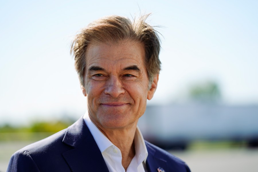 FILE - Mehmet Oz visits the AW Driving School & License Testing Center in Allentown, Pa., Sept. 23, 2022. (AP Photo/Matt Rourke, File)