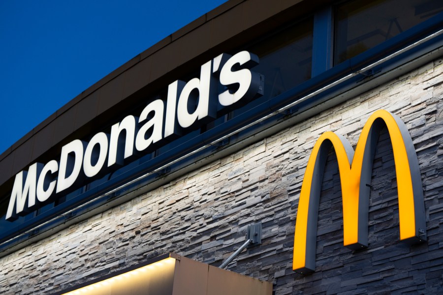 FILE - A sign at a McDonald's restaurant is displayed on April 29, 2024, in Albany, Ore. (AP Photo/Jenny Kane, File)