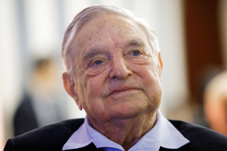 FILE - George Soros, founder and chairman of the Open Society Foundations, attends the European Council on Foreign Relations Annual Council Meeting, May 29, 2018, in Paris. (AP Photo/Francois Mori, File)