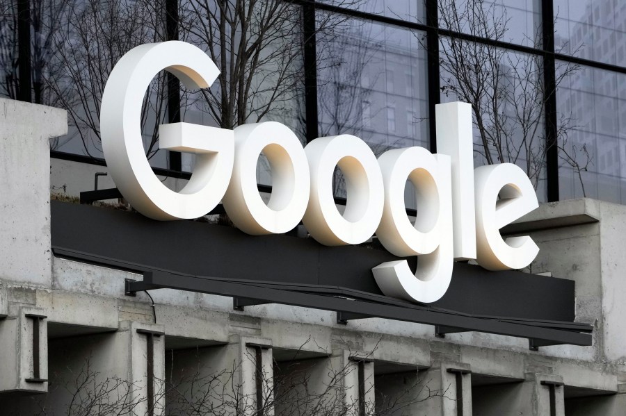 FILE - The Google building is seen in New York, Feb. 26, 2024. (AP Photo/Seth Wenig, File)