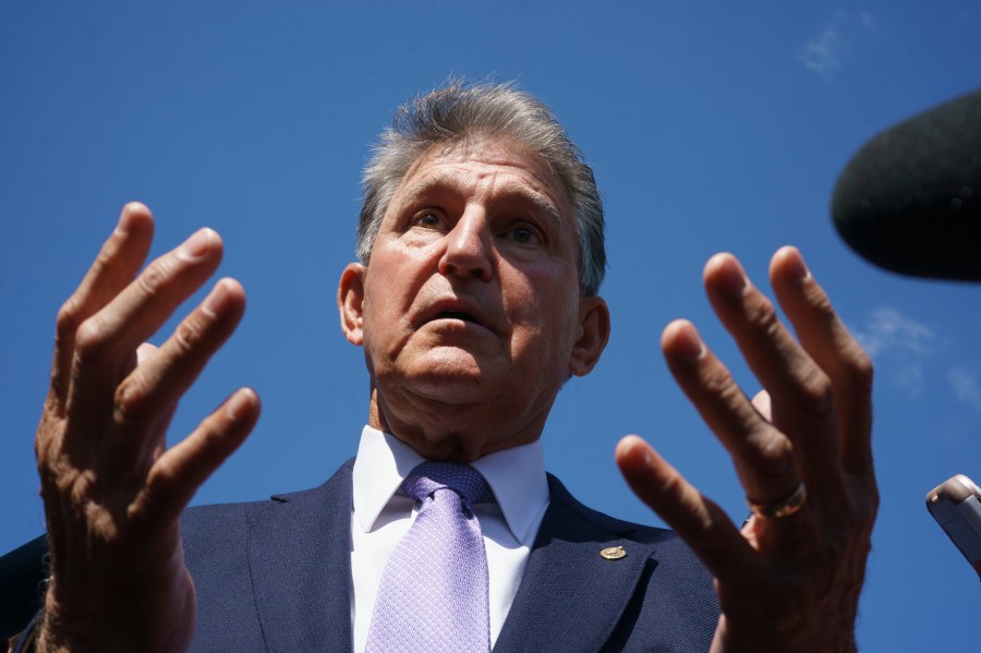 FILE—Sen. Joe Manchin, D-W.Va., speaks to reporters at the Capitol in Washington, Thursday, Sept. 30, 2021. Manchin will deliver his final speech on the floor of the Senate today, Tuesday, Dec. 3, 2024. (AP Photo/J. Scott Applewhite, File)