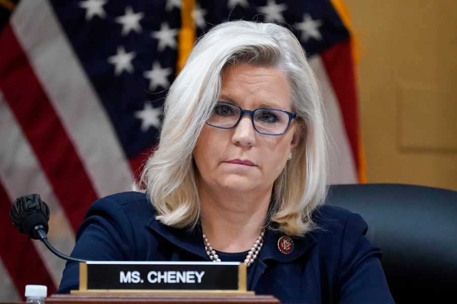 FILE - Vice Chair Liz Cheney, R-Wyo., listens as the House select committee investigating the Jan. 6 attack on the U.S. Capitol holds a hearing at the Capitol in Washington, June 28, 2022. (AP Photo/J. Scott Applewhite, File)