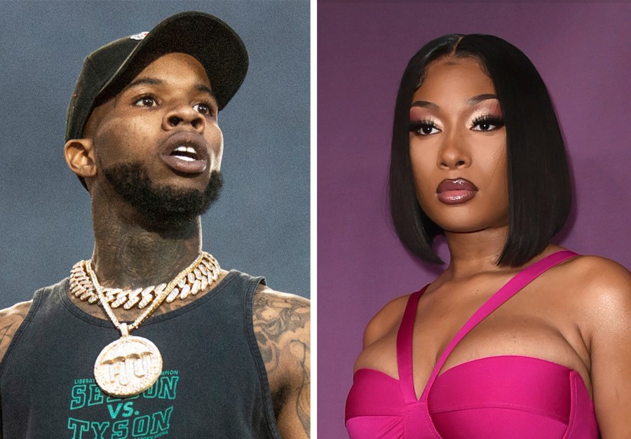 FILE - This combo image shows Tory Lanez performing at the Festival d'ete de Quebec, July 11, 2018, in Quebec City, Canada, left, and Megan Thee Stallion at the premiere of "P-Valley," June 2, 2022, in Los Angeles. (Photos by Amy Harris, left, Richard Shotwell/Invision/AP, File)